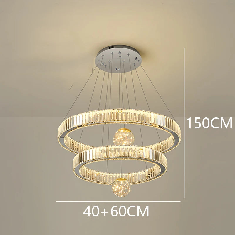 Modern home decoration crystal chandelier, stair Pendant lamp