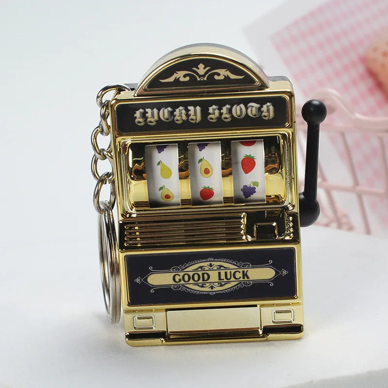 Fruit Slot Machine Keychain Dollhouse Lucky Charm Jackpot