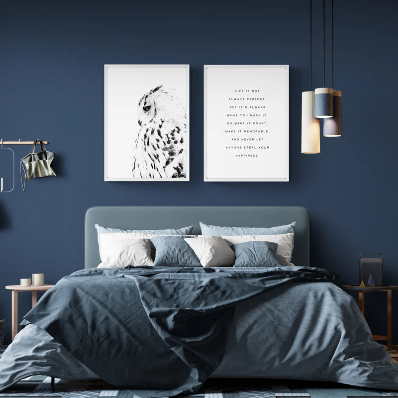 Nordic Minimalist Black and White Abstract Wall Art Canvas Painting