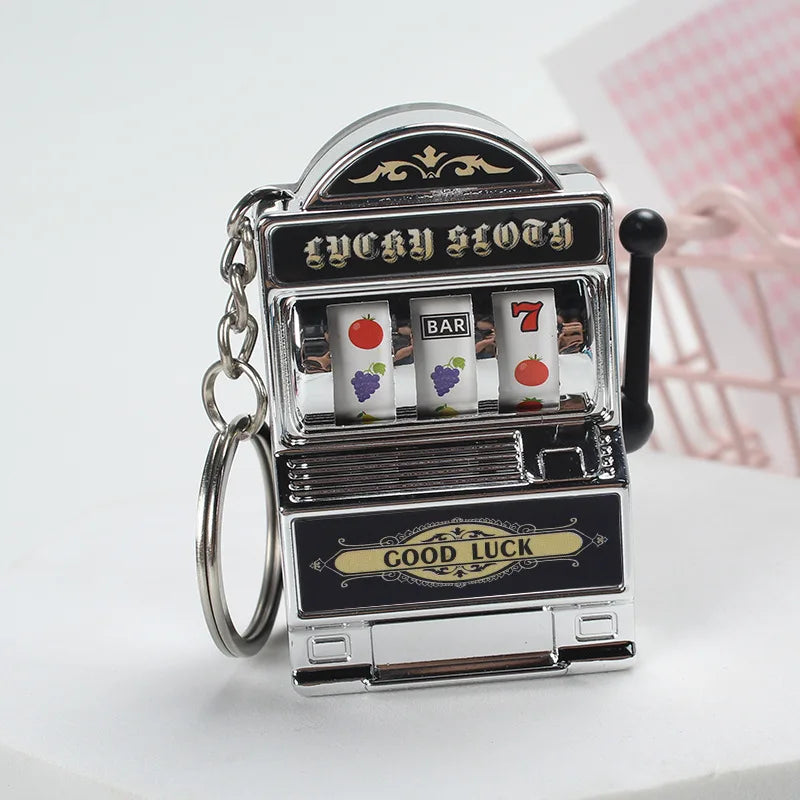 Fruit Slot Machine Keychain Dollhouse Lucky Charm Jackpot