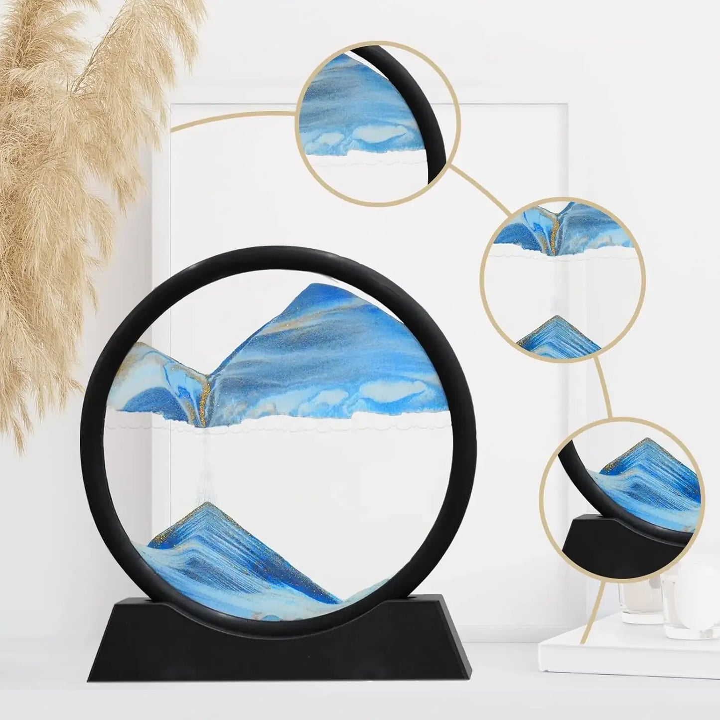 Moving Sand Art Picture Round Glass Deep Sea Sandscape