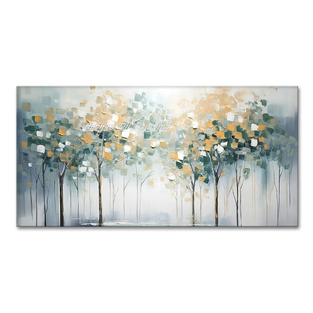Large Hand painted Palette Knife Tree Oil Painting on Canvas