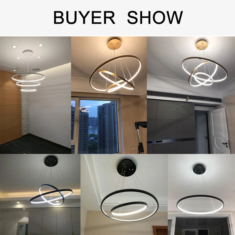Modern led dining room chandeliers simple ring chandelier living  bedroom