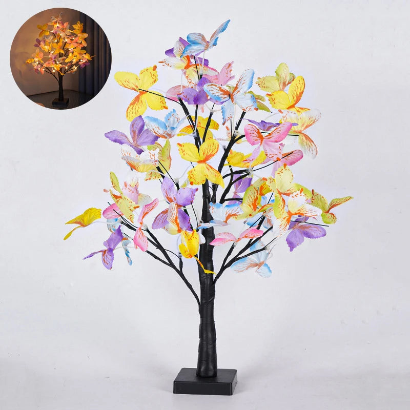 Tabletop Bonsai Tree Lights, Butterfly Tree Lamp, DIY Decorative LED Night Light