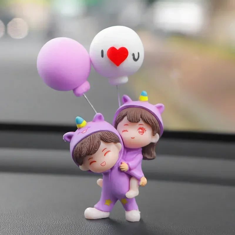 Cute Car Decoration Ornaments Creative Cartoon Purple