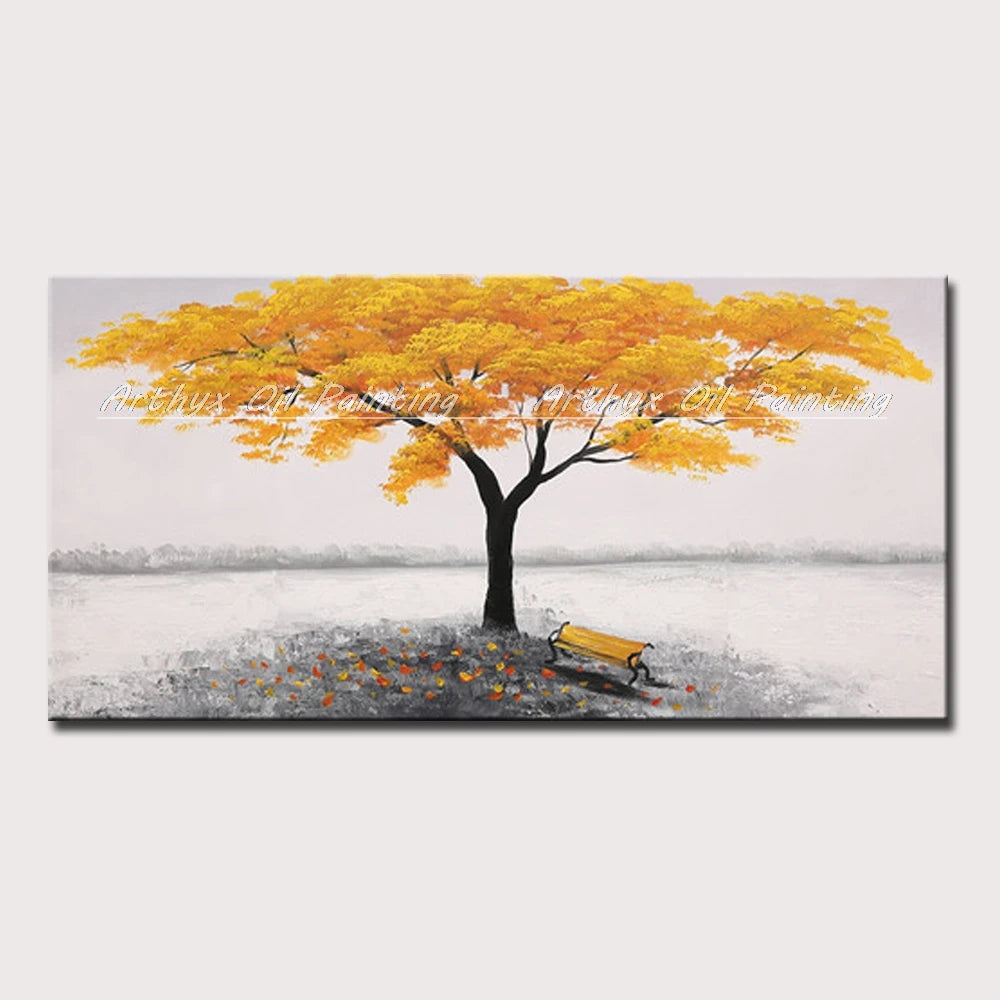 Large Hand painted Palette Knife Tree Oil Painting on Canvas