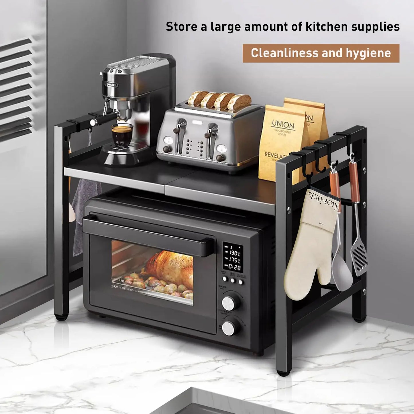 Moisture And Rust Proof Microwave Countertop Organizer