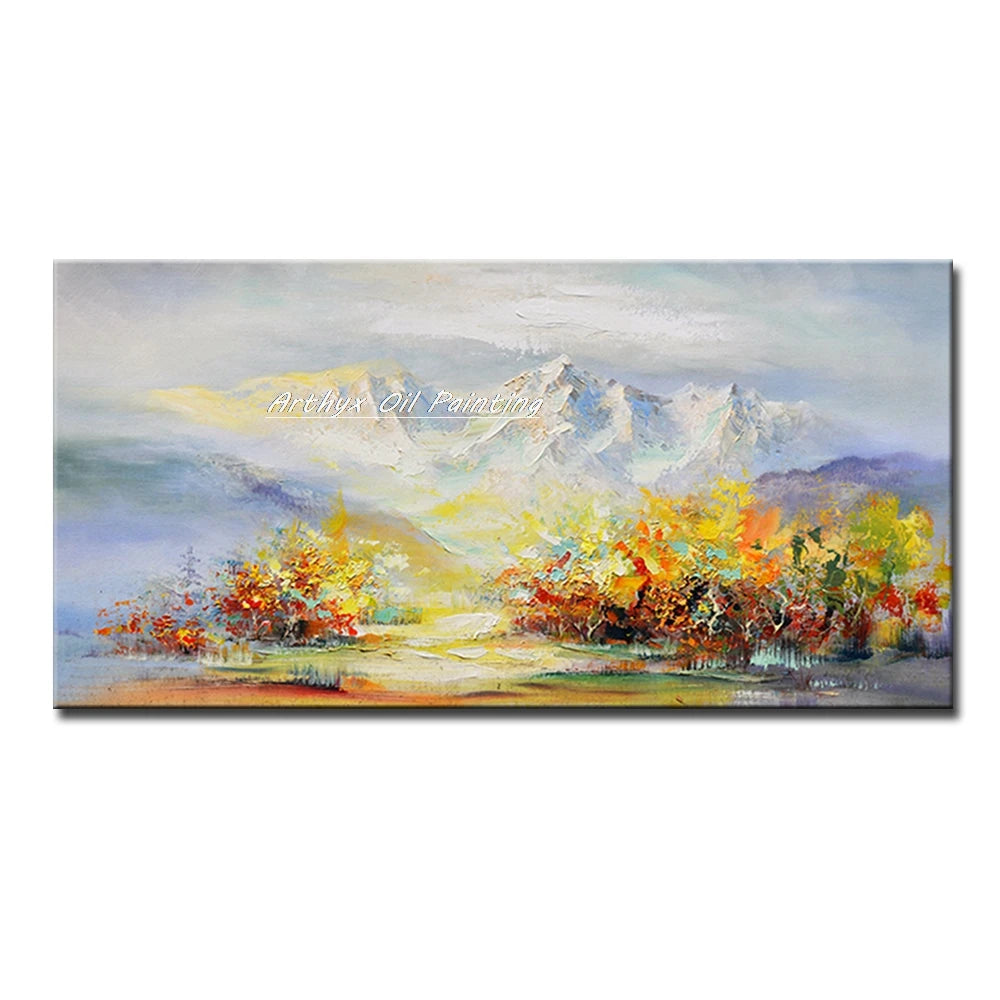 Large Hand painted Palette Knife Tree Oil Painting on Canvas