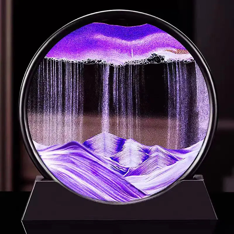 Moving Sand Art Picture Round Glass Deep Sea Sandscape