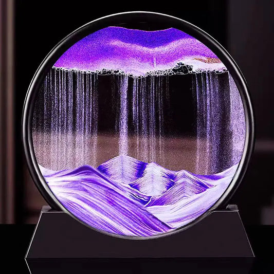 Moving Sand Art Picture Round Glass Deep Sea Sandscape