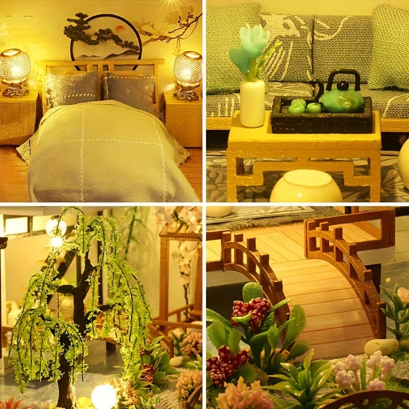 Diy Wooden Doll House Assembly Model Kit, 3d Puzzle