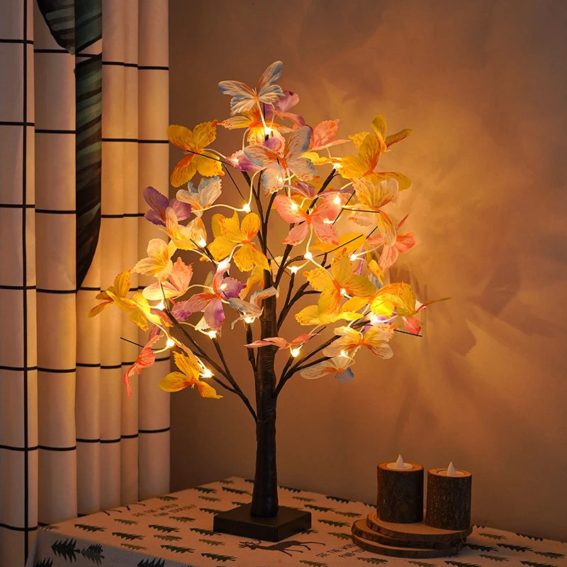 Tabletop Bonsai Tree Lights, Butterfly Tree Lamp, DIY Decorative LED Night Light