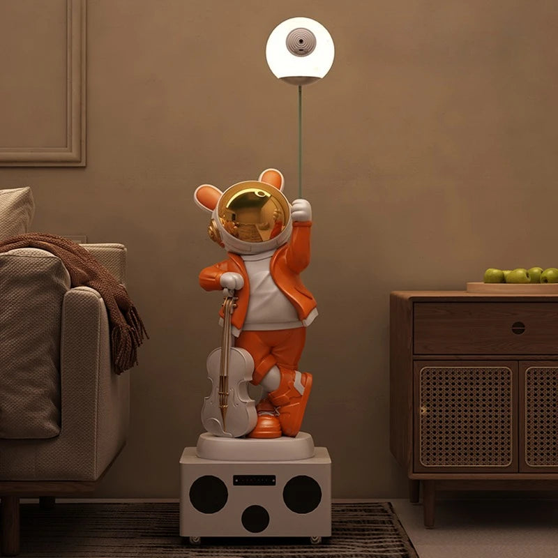 Astronaut Statue Floor Decor Living Room  Large Luminous Animal Sculpture