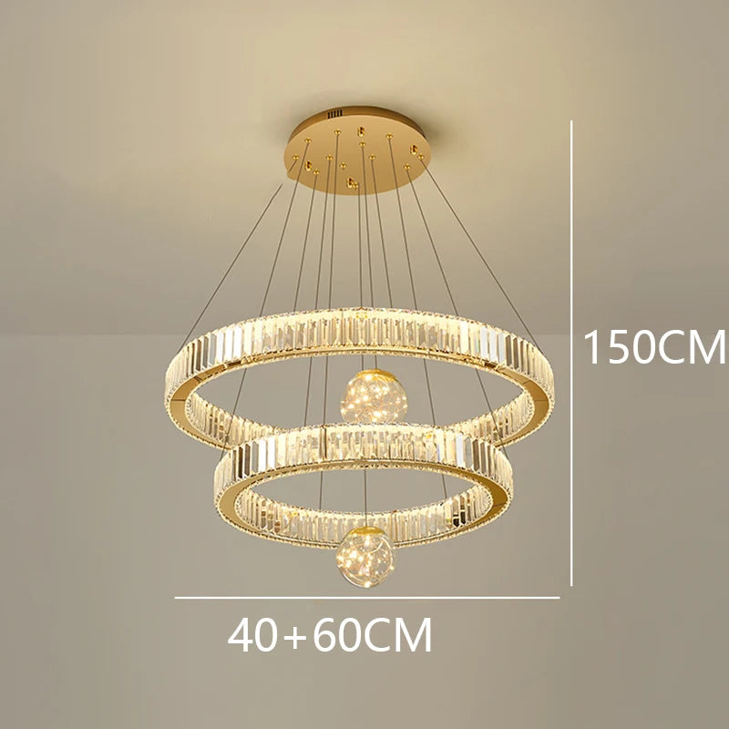 Modern home decoration crystal chandelier, stair Pendant lamp
