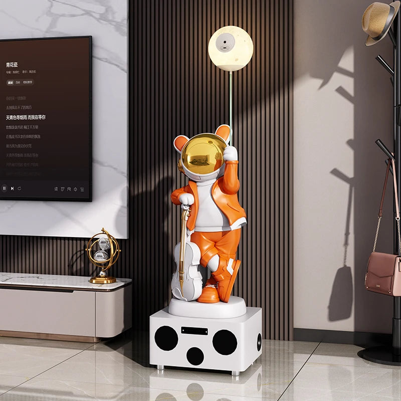 Astronaut Statue Floor Decor Living Room  Large Luminous Animal Sculpture