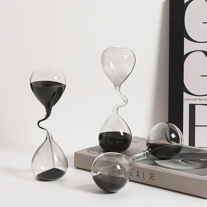 Curve Design Black Hourglass Modern Style Home Decor Accessories