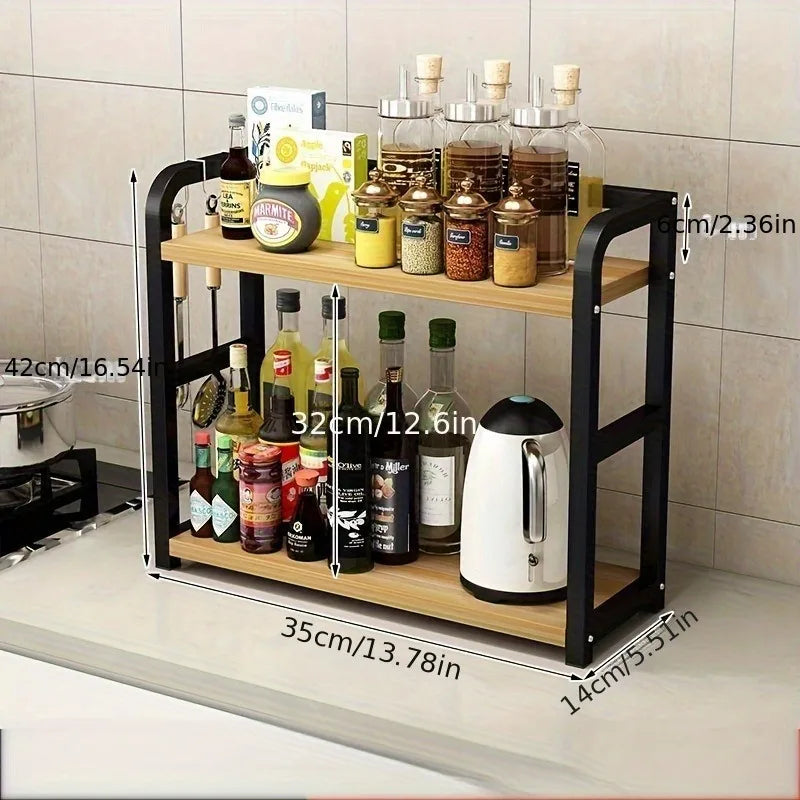 Metal Countertop Shelf - Space Saving Organizer for Coffee, Mugs & Condiments