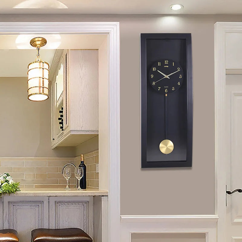 Large Black Wall Clock Vintage Pendulum Clock Wall Living Room