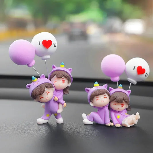 Cute Car Decoration Ornaments Creative Cartoon Purple