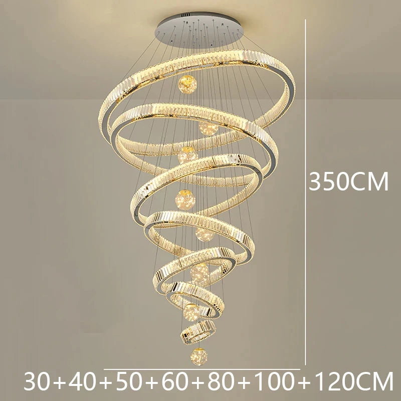 Modern home decoration crystal chandelier, stair Pendant lamp