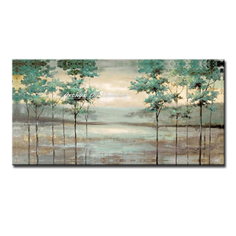 Large Hand painted Palette Knife Tree Oil Painting on Canvas