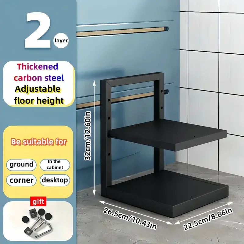 Adjustable Pot Rack Organizer, Kitchen Stainless Steel Pot Storage Rack