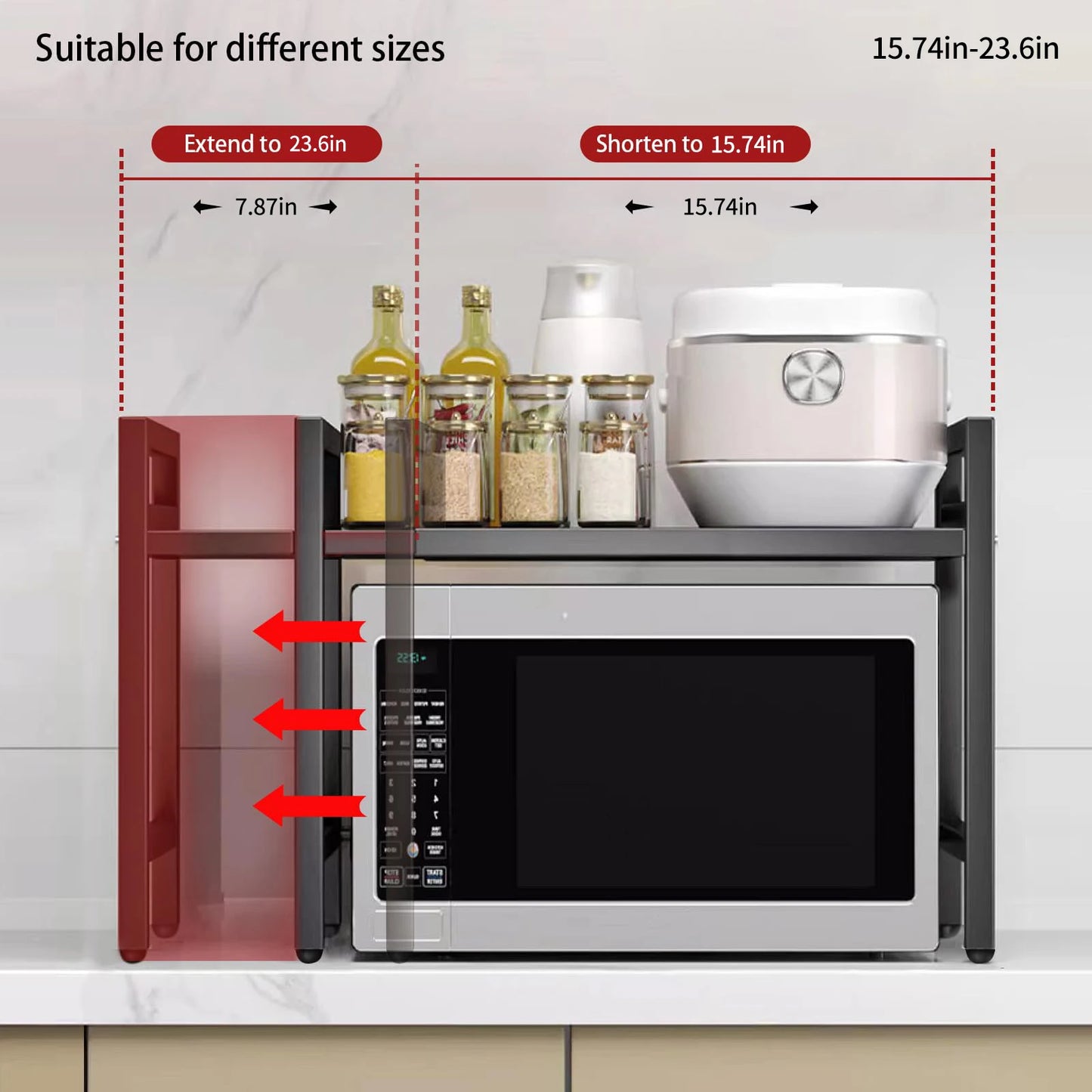 Moisture And Rust Proof Microwave Countertop Organizer