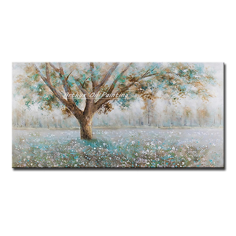 Large Hand painted Palette Knife Tree Oil Painting on Canvas