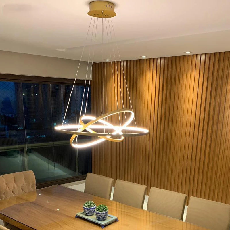 Modern led dining room chandeliers simple ring chandelier living  bedroom