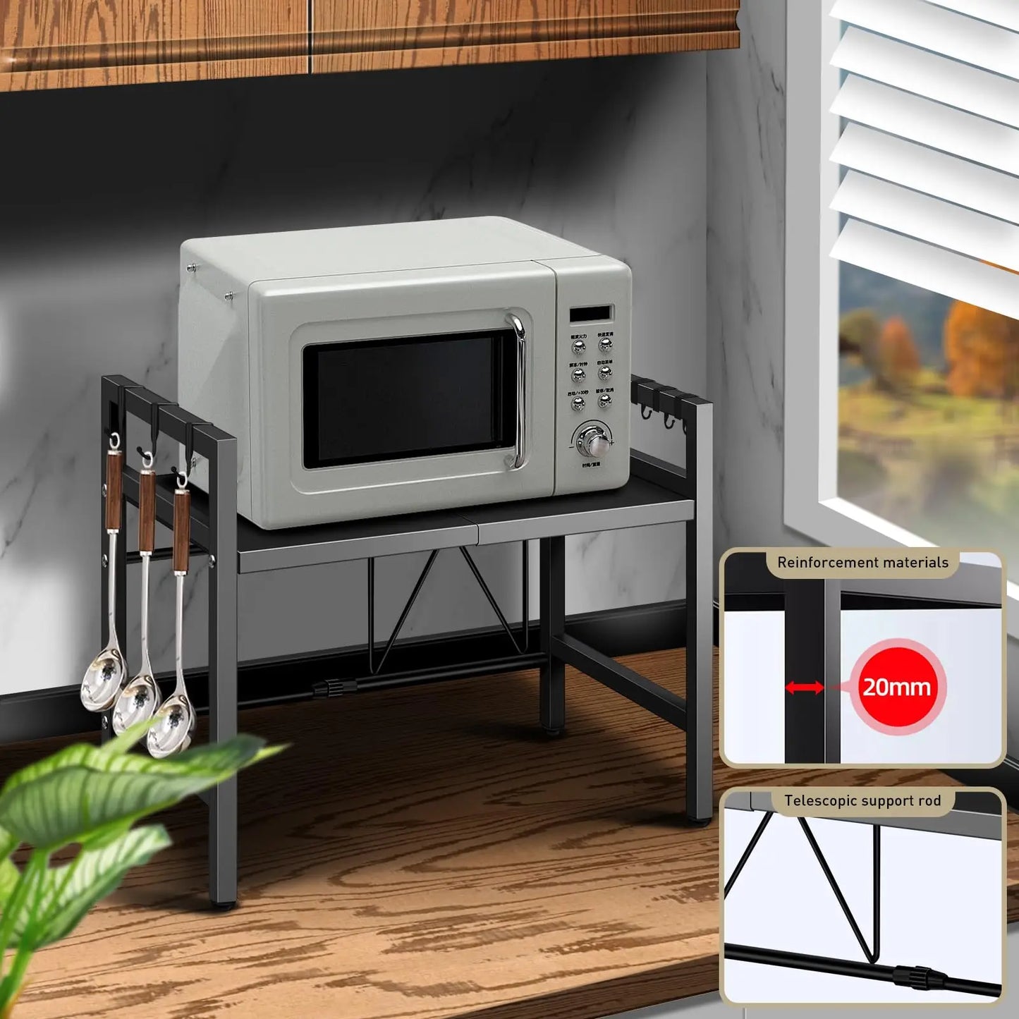 Moisture And Rust Proof Microwave Countertop Organizer