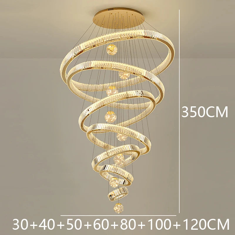 Modern home decoration crystal chandelier, stair Pendant lamp