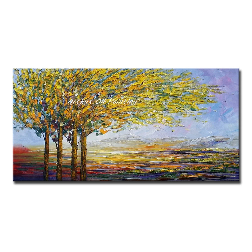 Large Hand painted Palette Knife Tree Oil Painting on Canvas