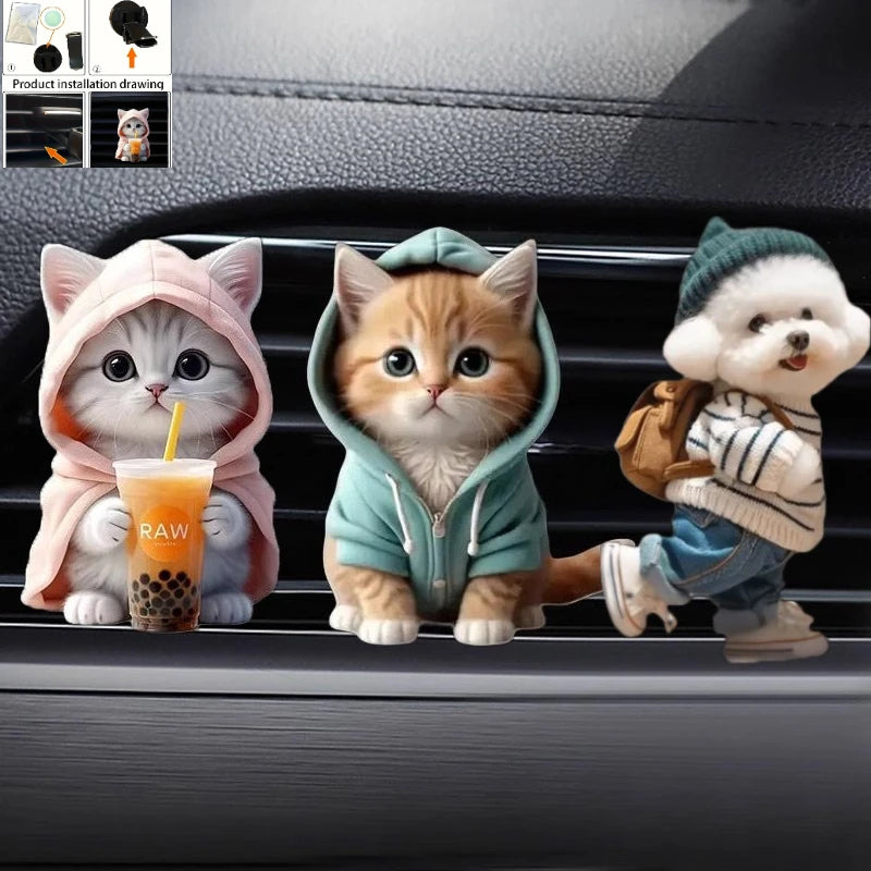 Cute Car Decoration Ornaments Creative Cartoon Purple