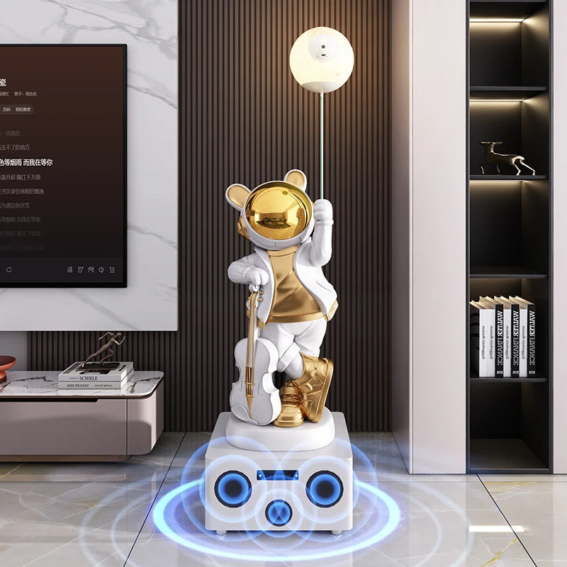 Astronaut Statue Floor Decor Living Room  Large Luminous Animal Sculpture