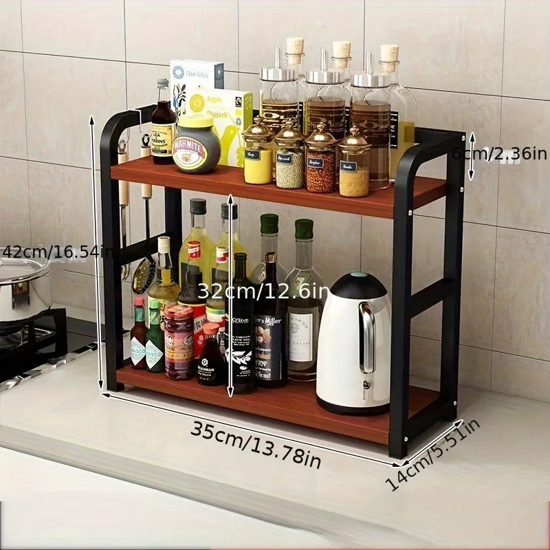 Metal Countertop Shelf - Space Saving Organizer for Coffee, Mugs & Condiments