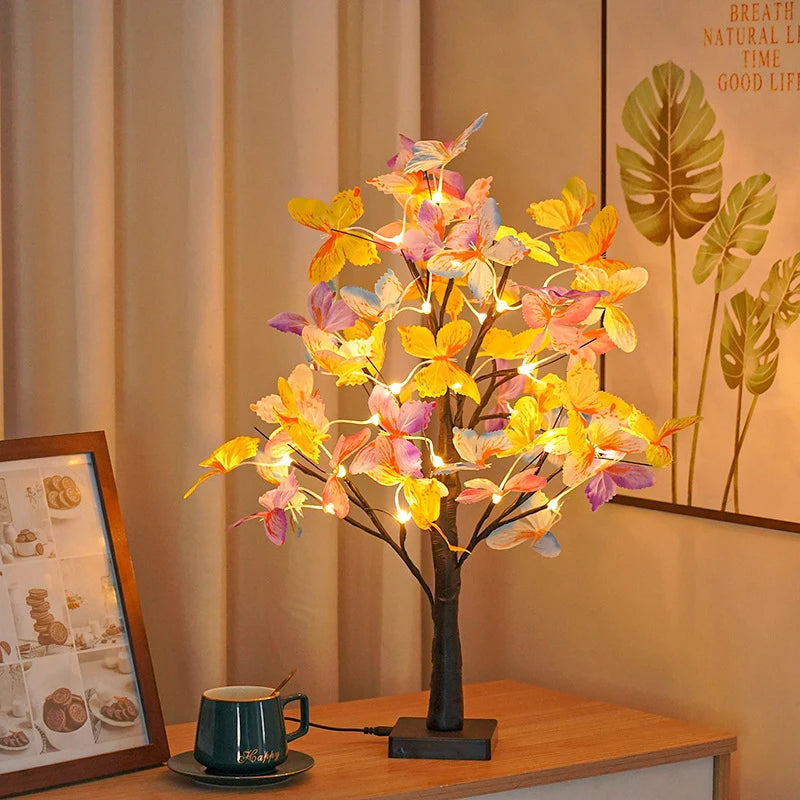Tabletop Bonsai Tree Lights, Butterfly Tree Lamp, DIY Decorative LED Night Light