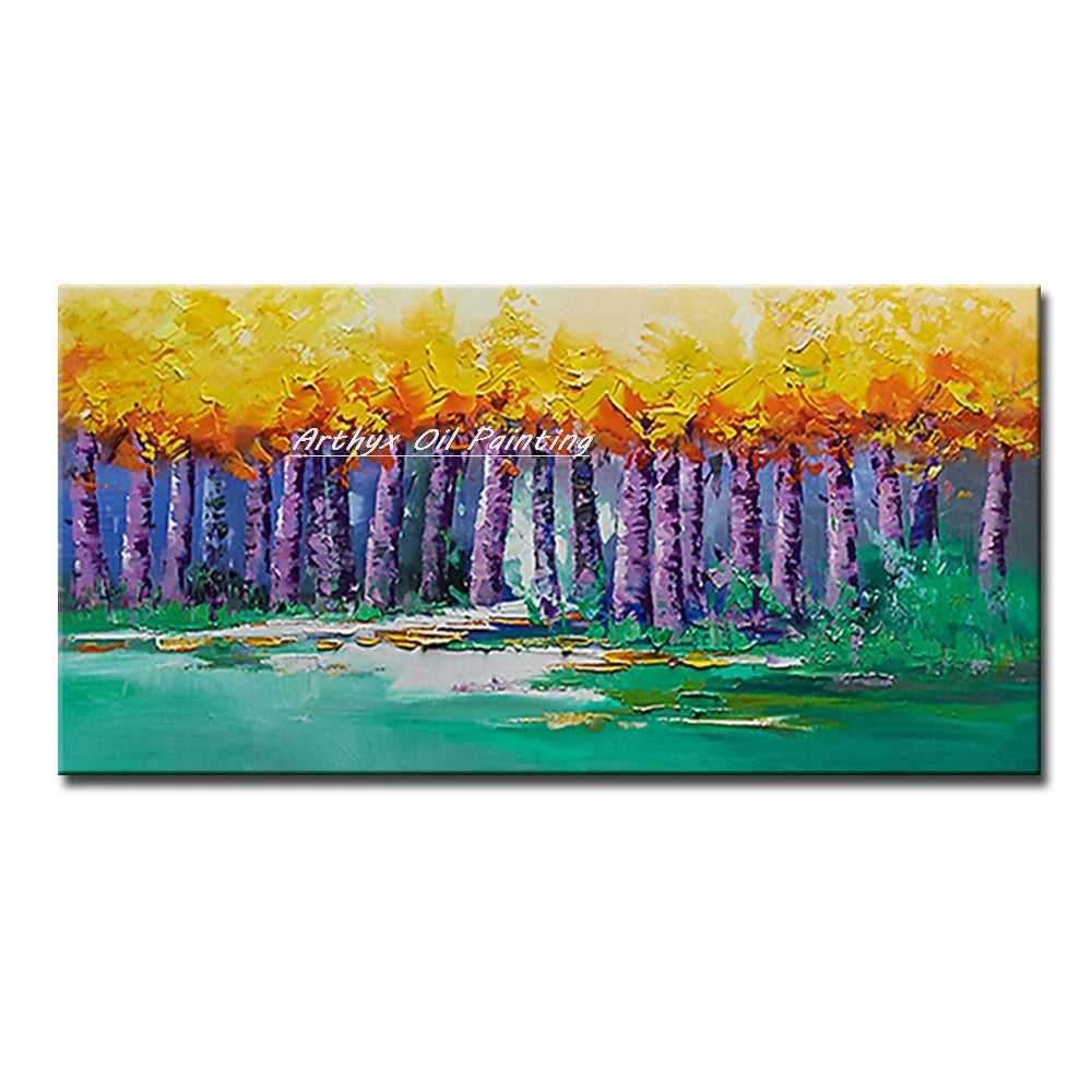Large Hand painted Palette Knife Tree Oil Painting on Canvas