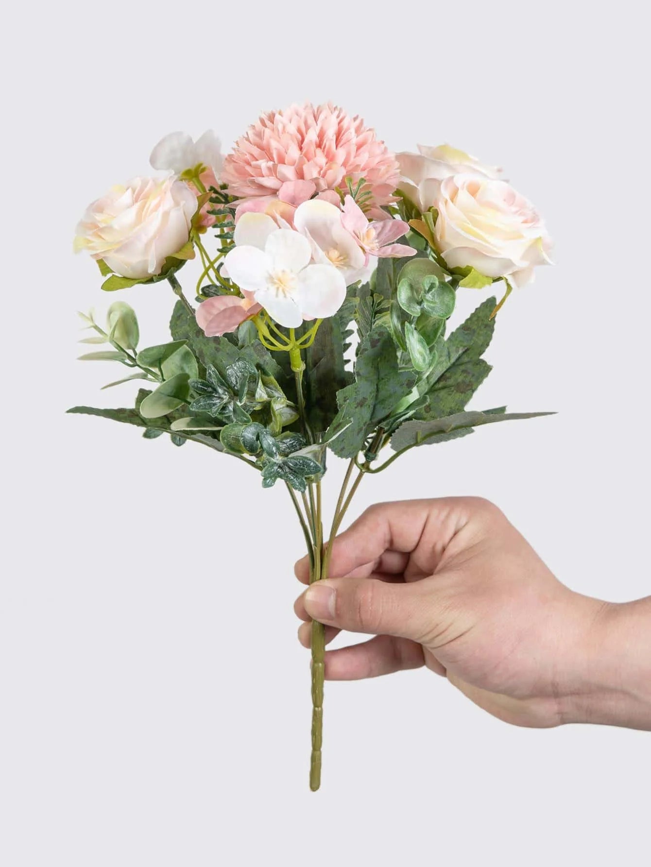 Bouquet Artificial Roses w/ Silk Balls: Wedding Home Decor