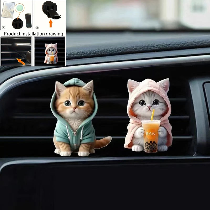 Cute Car Decoration Ornaments Creative Cartoon Purple