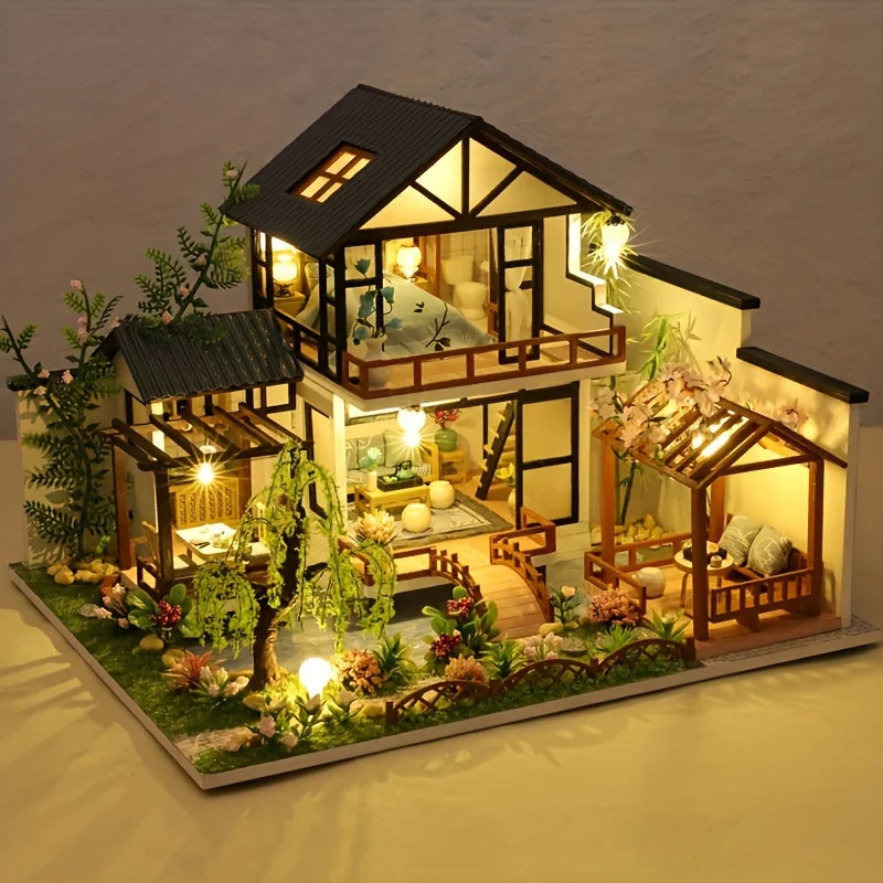 Diy Wooden Doll House Assembly Model Kit, 3d Puzzle