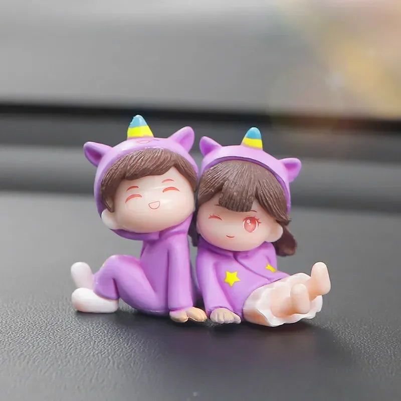 Cute Car Decoration Ornaments Creative Cartoon Purple