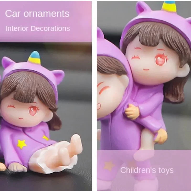 Cute Car Decoration Ornaments Creative Cartoon Purple