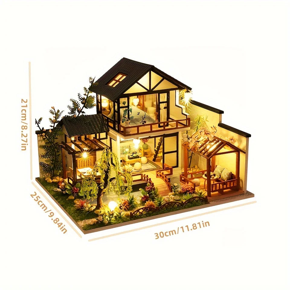 Diy Wooden Doll House Assembly Model Kit, 3d Puzzle