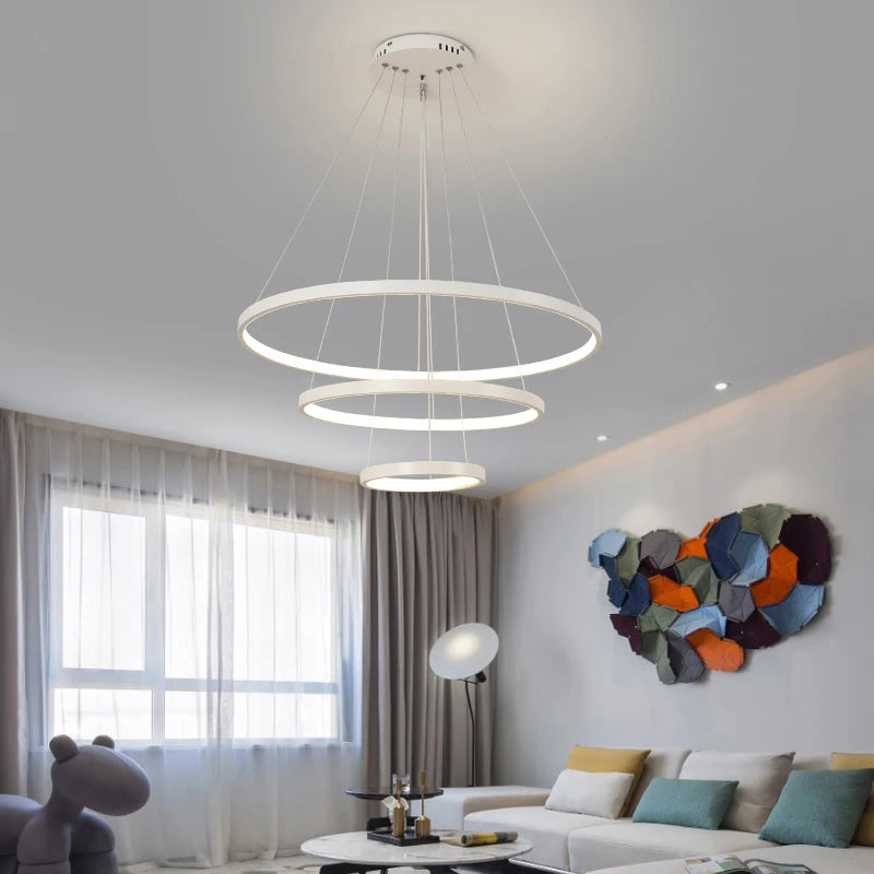 Modern led dining room chandeliers simple ring chandelier living  bedroom