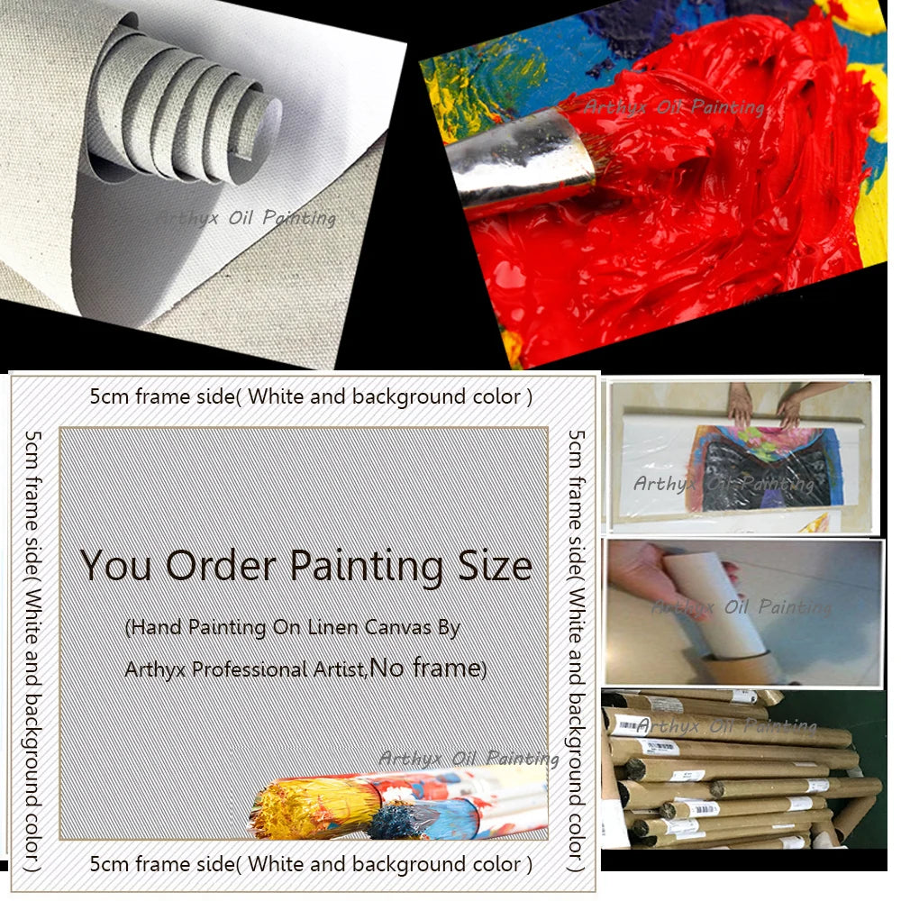 Large Hand painted Palette Knife Tree Oil Painting on Canvas