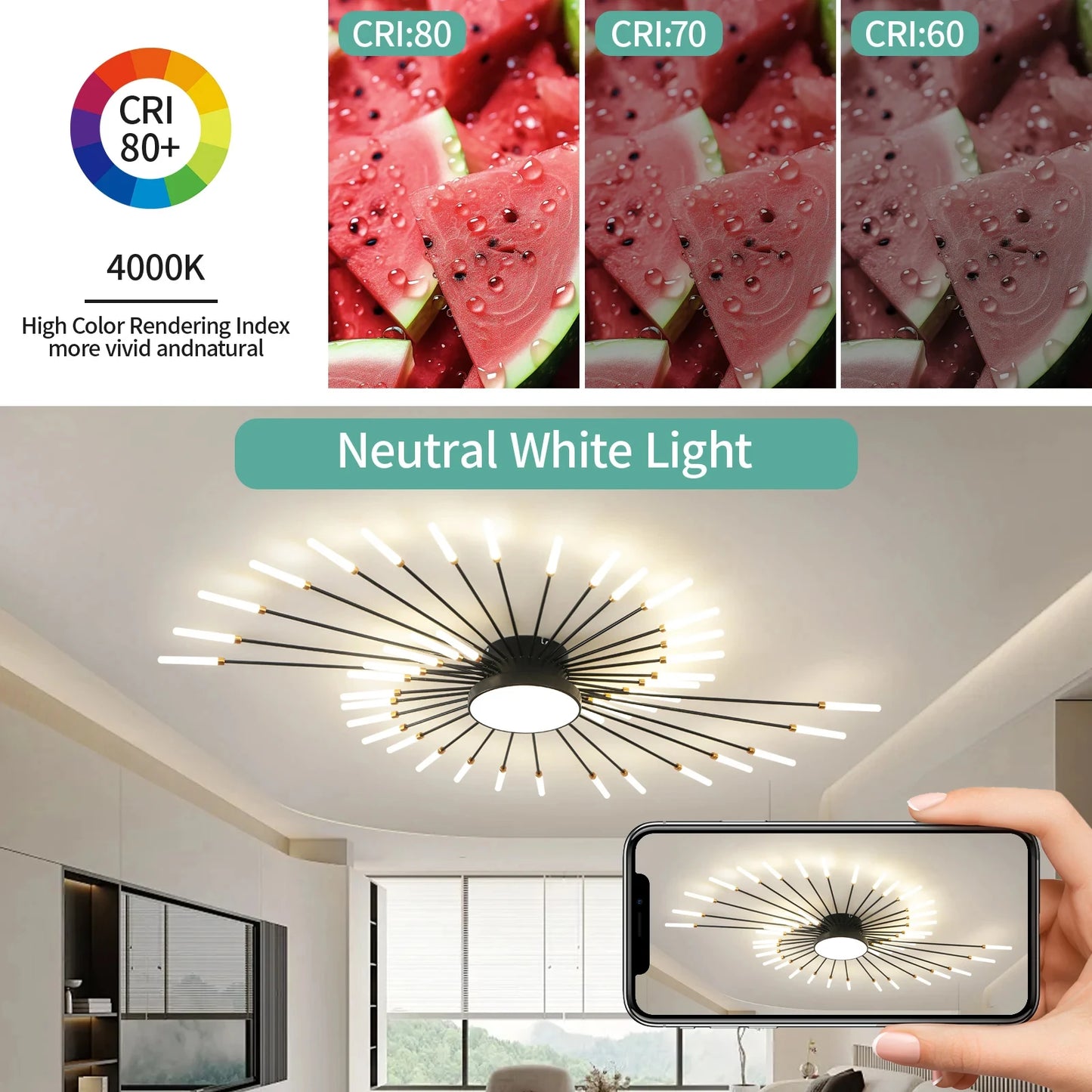 LED Ceiling Lamp Modern Living Room Light Home Decor