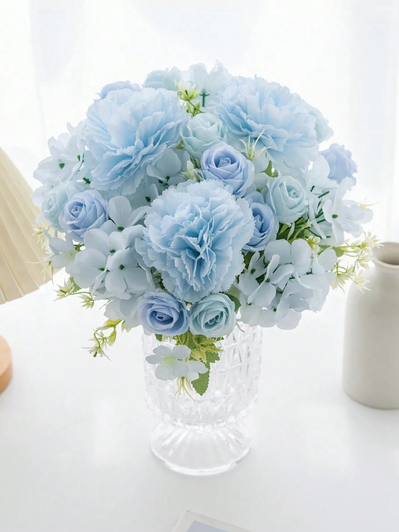 Bouquet Artificial Roses w/ Silk Balls: Wedding Home Decor